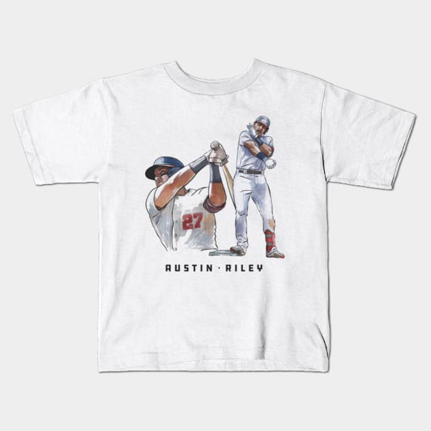 Austin Riley Atlanta Sketch Kids T-Shirt by Jesse Gorrell